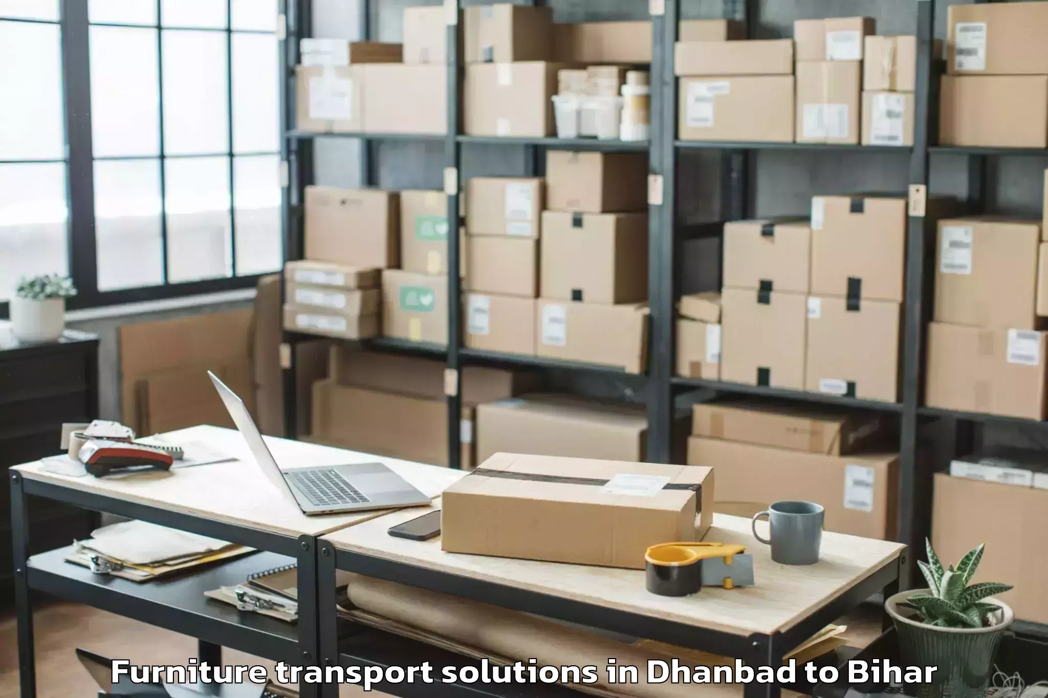 Dhanbad to Balmiki Nagar Furniture Transport Solutions Booking